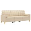 vidaXL Canap&eacute; 3 places avec oreillers d&eacute;coratifs cr&egrave;me 180 cm tissu