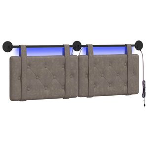 vidaXL T&ecirc;te de lit suspendue Gris PU antique