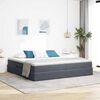 vidaXL Lit avec rangement et matelas Gris fonc&eacute; 200 x 200 cm Velours