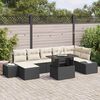 vidaXL Ensemble de canapé de jardin 8 pcs Noir Poly rotin