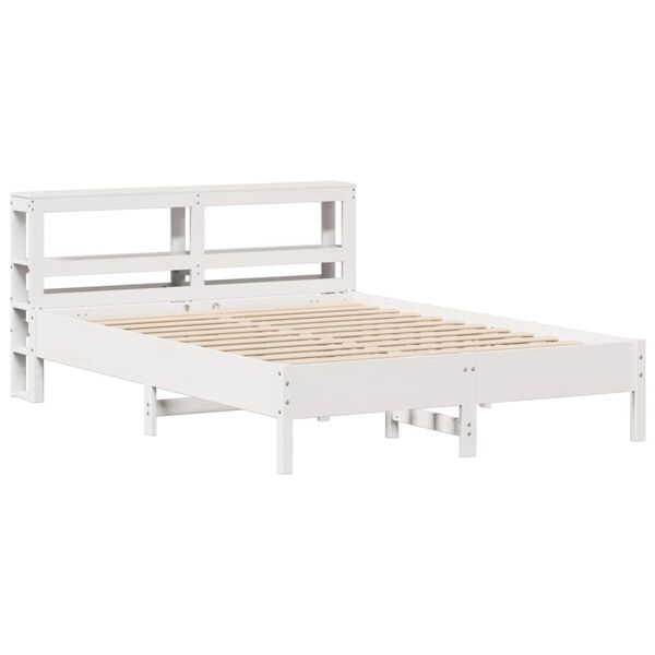 vidaXL Cadre de lit sans matelas blanc 140x200 cm bois de pin massif