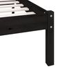 vidaXL Cadre de lit sans matelas noir bois de pin massif