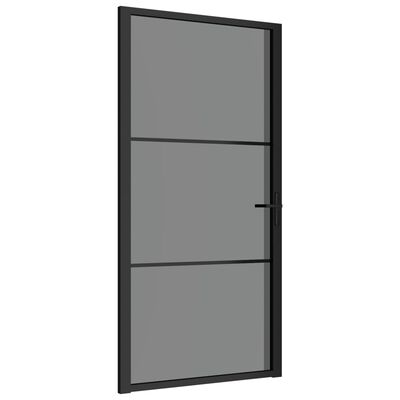 vidaXL Porte intérieure 102,5x201,5 cm Noir Verre ESG et aluminium