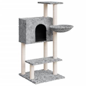 vidaXL Arbre &agrave; chat avec griffoirs en sisal Gris clair 108,5 cm