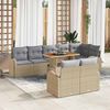vidaXL Ensemble de canap&eacute; de jardin 9 pcs beige et gris clair