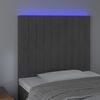 vidaXL T&ecirc;te de lit &agrave; LED Gris fonc&eacute; 100x5x118/128 cm Velours
