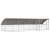 vidaXL Kennel pour Chiens 4 pcs Argent&eacute; 8 x 2 x 2 m Acier galvanis&eacute;
