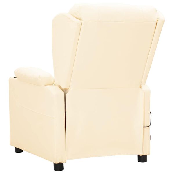 vidaXL Fauteuil de massage Crème Similicuir