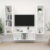 vidaXL Ensemble de meuble TV 3 pcs Blanc Bois d'ing&eacute;nierie