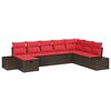 vidaXL Ensemble de canap&eacute; de jardin 8 pc Marron polyrotin