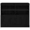 vidaXL Buffet LED Noir 81 x 37 x 66,5 cm Bois d'ing&eacute;nierie