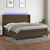 vidaXL Sommier &agrave; lattes de lit matelas et LED Marron fonc&eacute; 200x200 cm