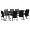 vidaXL Ensemble de salle &agrave; manger pour jardin 9 pc Noir et anthracite