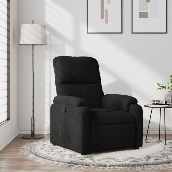 vidaXL Fauteuil inclinable noir tissu microfibre