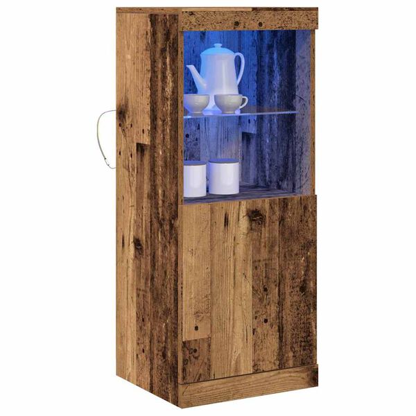 vidaXL Buffet LED Bois ancien 41 x 37 x 100 cm Bois d'ing&eacute;nierie