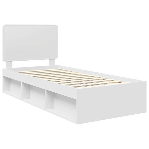vidaXL Cadre de lit Blanc 90 x 190 cm Bois de pin massif