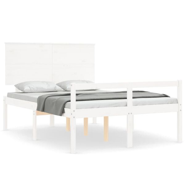 vidaXL Lit pour personne &acirc;g&eacute;e sans matelas blanc 140x200cm bois massif