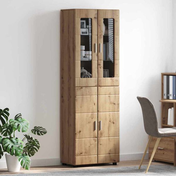 vidaXL Haut Armoire avec porte FLORIN Ch&ecirc;ne artisanal 60 x 35 x 182 cm