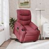 vidaXL Fauteuil inclinable de massage &eacute;lectrique Rouge bordeaux Tissu