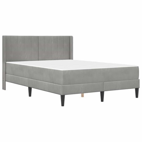 vidaXL Cadre de lit avec matelas Gris clair 140 x 200 cm Velours