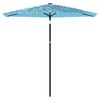 vidaXL Parasol de jardin avec mât en acier bleu 223x223x213 cm