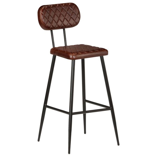 vidaXL Chaises de bar lot de 2 marron cuir v&eacute;ritable