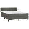 vidaXL Sommier &agrave; lattes de lit et matelas Gris fonc&eacute; 140x190cm Velours