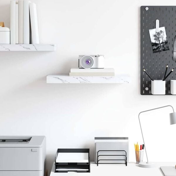 vidaXL &Eacute;tag&egrave;re Murale Marbre blanc 50 x 23 x 4 cm Bois d'ing&eacute;nierie