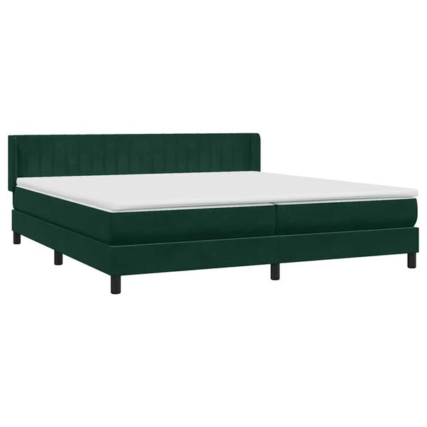vidaXL Sommier &agrave; lattes de lit et matelas vert fonc&eacute; 180x220cm velours