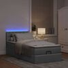 vidaXL Lit ottoman avec matelas et LED Gris clair 80x200cm tissu