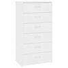 vidaXL Buffet avec 6 tiroirs Blanc 50x34x96 cm Bois d'ing&eacute;nierie