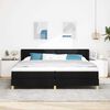 vidaXL Lit &agrave; ressorts avec matelas Noir 200 x 200 cm Polyester