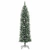 vidaXL Arbre de Noël artificiel slim avec 300 LED Vert et blanc 210 cm