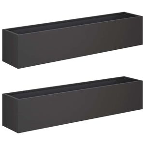 vidaXL Cache-pot de jardin 2 pc Noir 100 x 20 x 20 cm