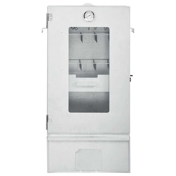 vidaXL Fumoir &agrave; four &agrave; barbecue avec table acier galvanis&eacute;