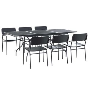 vidaXL Ensemble de salle &agrave; manger pour jardin 7 pc Anthracite Acier