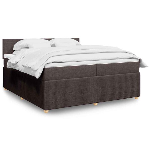 vidaXL Sommier &agrave; lattes de lit avec matelas Marron fonc&eacute; 200x200 cm