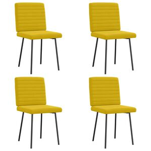 vidaXL Chaises &agrave; manger lot de 4 jaune velours