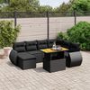 vidaXL Salon de jardin 8 pcs avec coussins noir r&eacute;sine tress&eacute;e