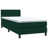 vidaXL Sommier &agrave; lattes de lit et matelas et LED vert fonc&eacute; 80x210 cm velours