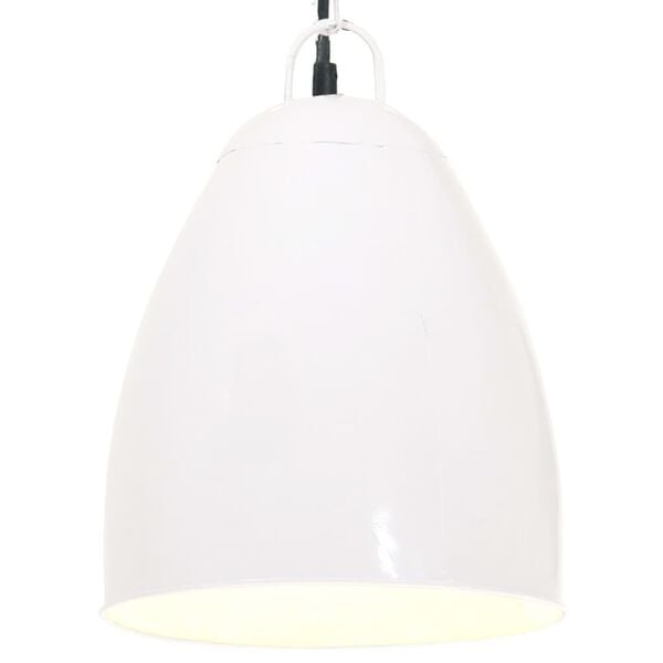 vidaXL Lampe suspendue industrielle 25 W Blanc Rond 32 cm E27