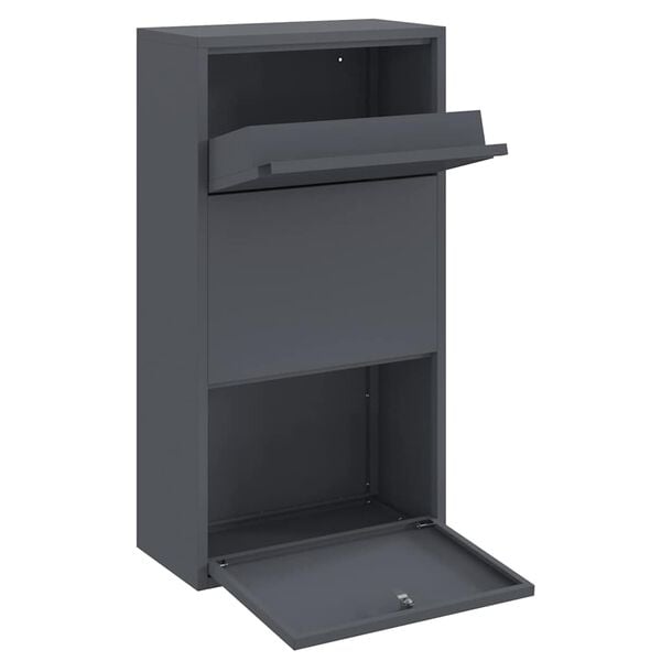 vidaXL Bo&icirc;te de d&eacute;p&ocirc;t de colis Anthracite 44 x 22 x 82 cm Acier