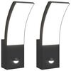 vidaXL Appliques murales LED d'ext&eacute;rieur avec capteurs 2 pcs noir