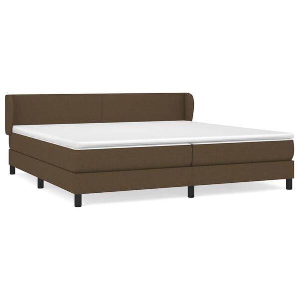vidaXL Sommier &agrave; lattes de lit avec matelas Marron fonc&eacute; 200x200 cm