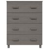 vidaXL Buffet HAMAR Gris clair 79x40x103,5 cm Bois massif de pin