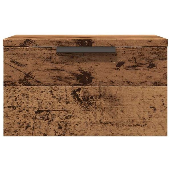 vidaXL Table de chevet murale vieux bois 34x30x20 cm