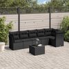 vidaXL Salon de jardin 7 pcs avec coussins noir r&eacute;sine tress&eacute;e