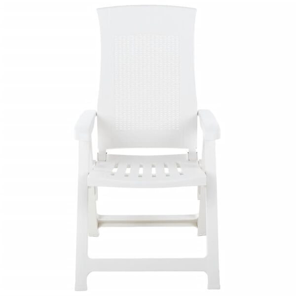 vidaXL Chaises inclinables de jardin lot de 2 Plastique Blanc