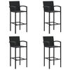 vidaXL Tabourets de bar lot de 4 noir r&eacute;sine tress&eacute;e