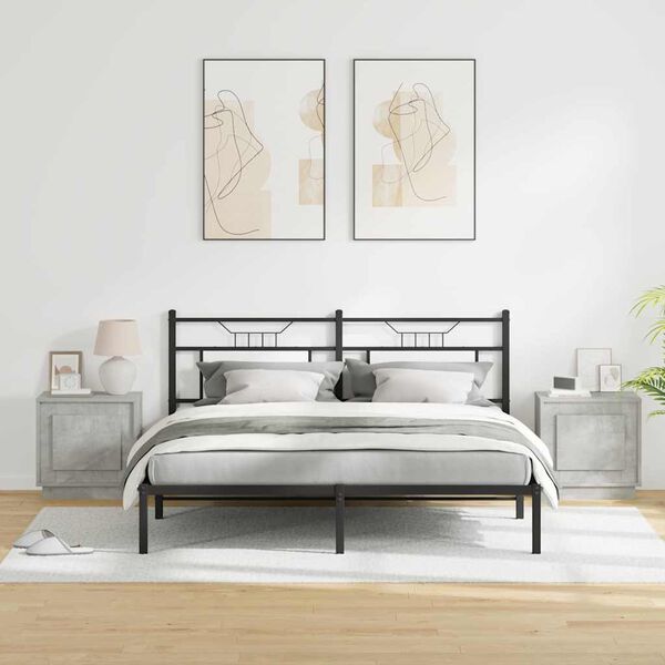 vidaXL Cabinet de chevet 2 pcs Gris b&eacute;ton 44 x 34,5 x 45 cm